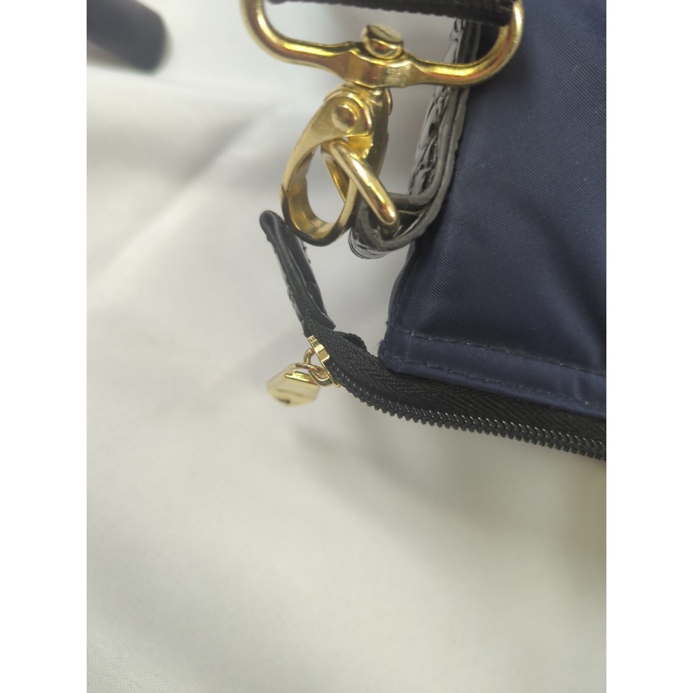 Samantha Brown Soft Travel Duffle Bag Navy Blue With Black Faux Croc Gently Used - Picture 5 of 13
